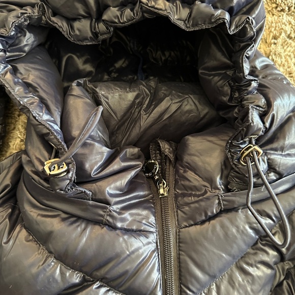 Calvin Klein XXL Packable Down Puffer Jacket Detachable Hood Navy Blue - Picture 5 of 6